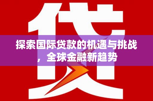 游仙探索国际贷款的机遇与挑战，全球金融新趋势